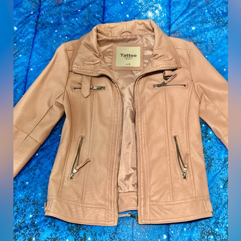 Eclipse Blush Pink Faux Leather Jacket